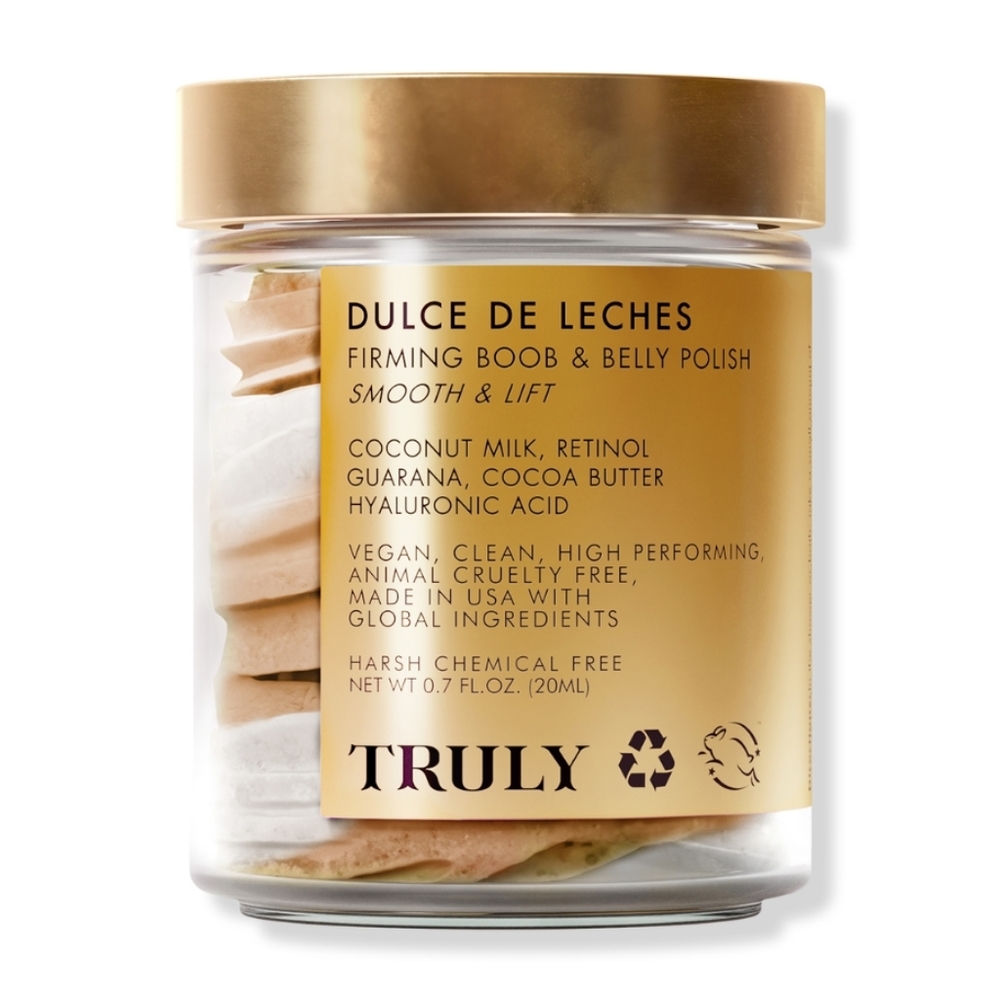 TRULY DULCE DE LECHES FIRMING BOOB & BELLY POLISH SMOOTH & LIFT + MINI SPOON.